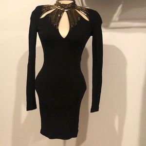 Sequin neck Bebe Dress